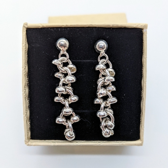 Sterling silver Cluster Dangle Earrings - Picture 3 of 3